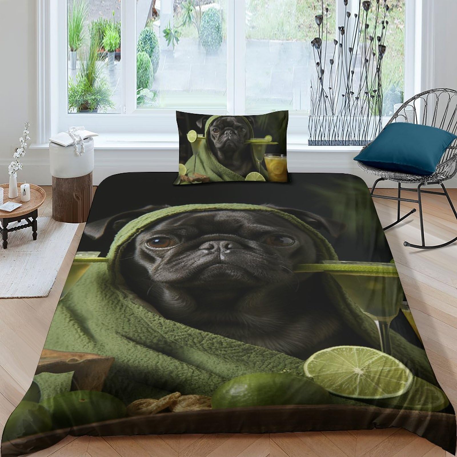 Ensemble de literie Pug hypoallergénique pour éliminer les allergies nocturnes des enfants
