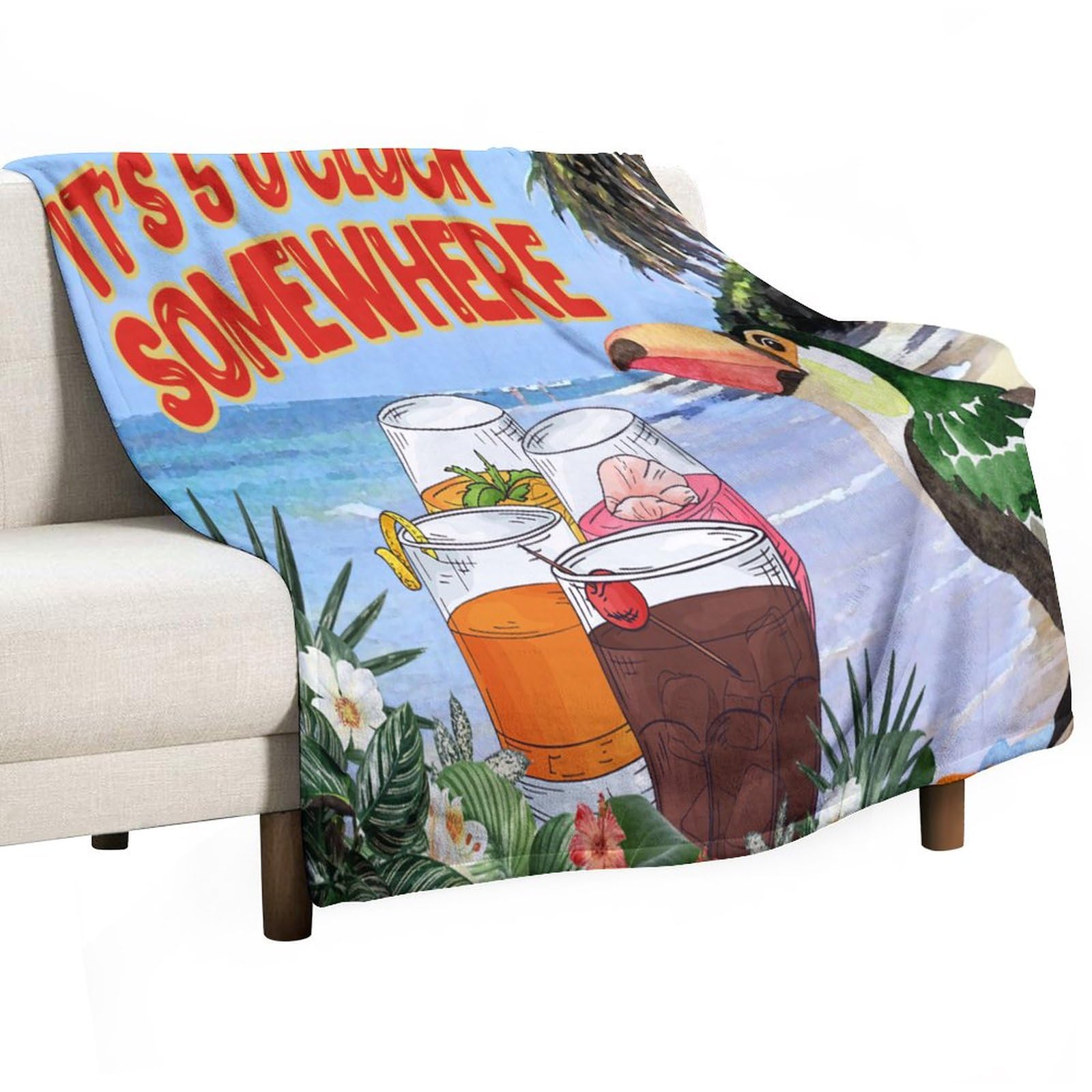 Couverture polaire It's Five O'clock Somewhere plaid de lit chaud 101x127 cm