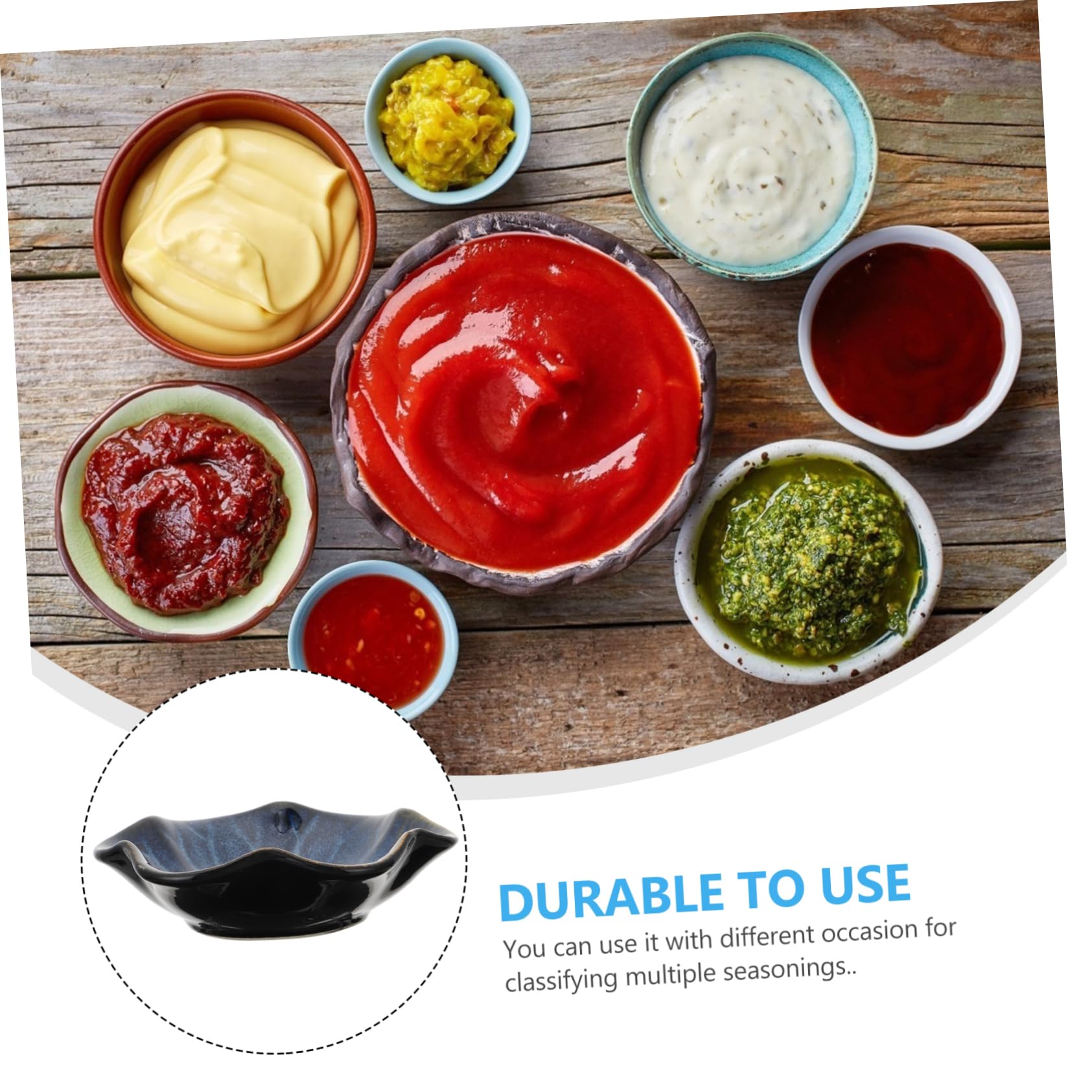 Unomor Ceramic Sauce Dipping Dish Set Japanese-style Snack Plates Salt Vinegar Serving Trays for Entertaining