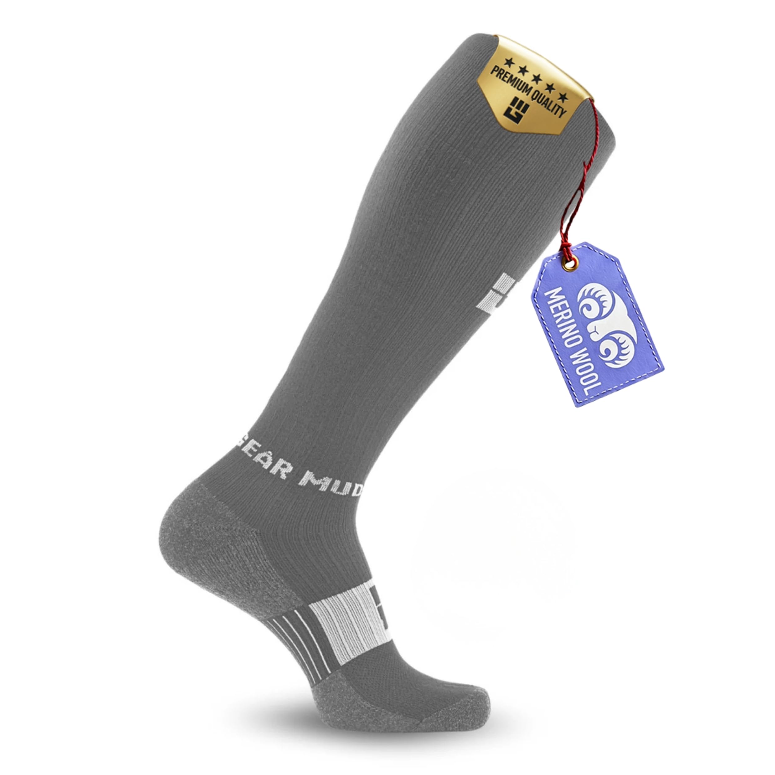 MudGear Graduated Compression Socks, Durable, Sweat-Resistant OCR Performance Socks with Cushioned Footbed, Made in USA