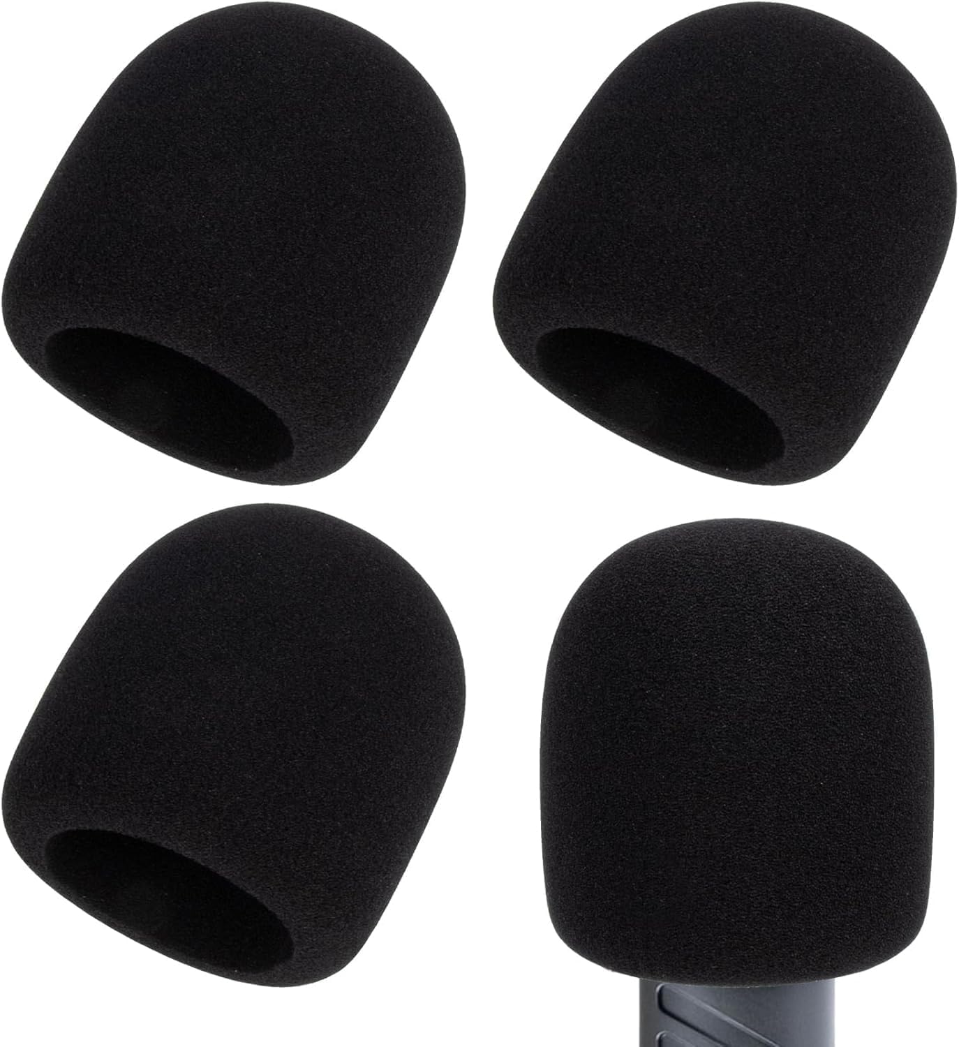 4 Pcs Mic Covers for Microphones, Disposable Mic Sleeves, Anti Dust Anti Moisture Protection, Soft Breathable Material Ideal for Singers Karaoke Recording Studios Live Performances, Fits Most Mics