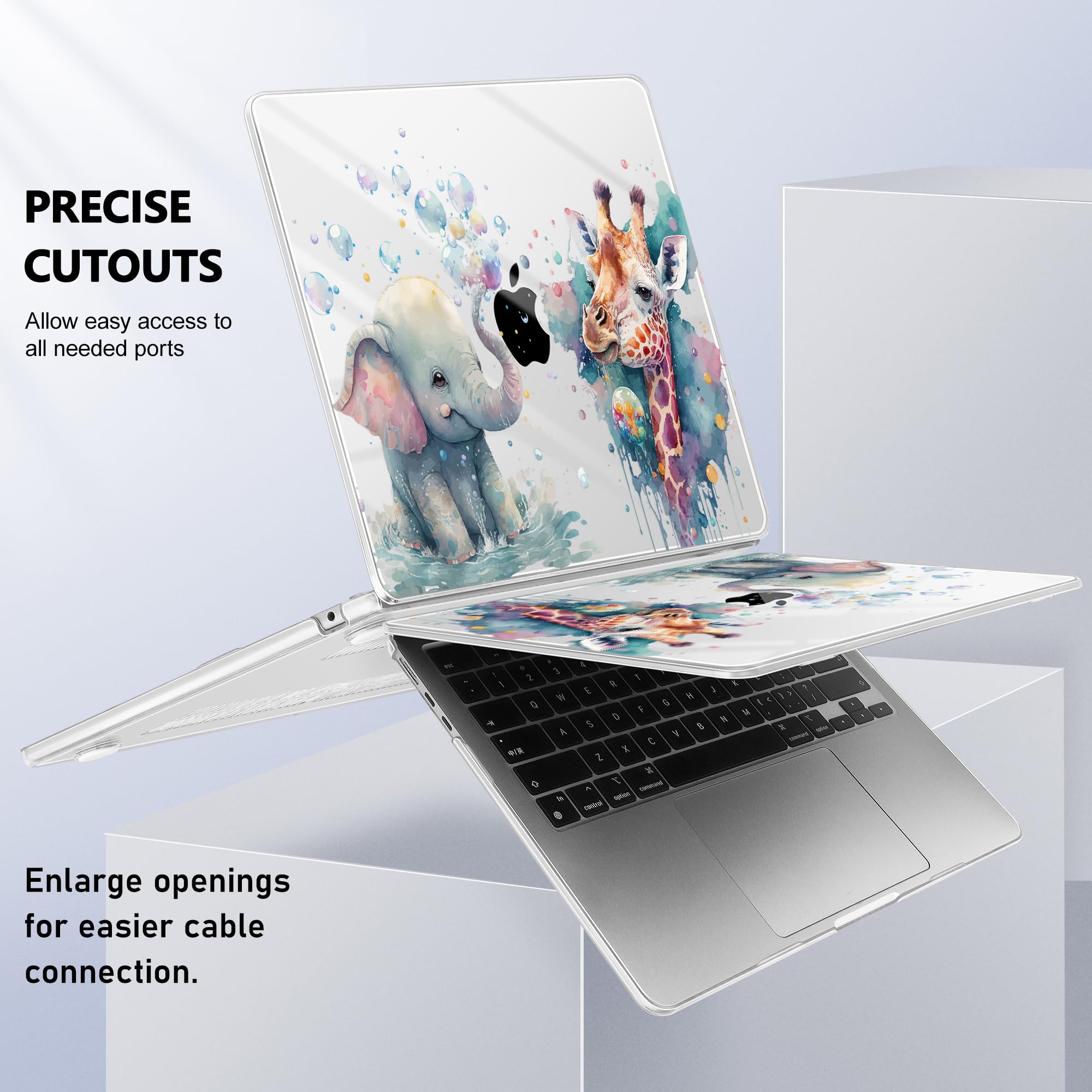Funda para MacBook Air de 13.6 pulgadas con chip M2 A2681 versión 2022, funda rígida de plástico con protector de pantalla y cubierta de teclado para MacBook Air de 13.6 pulgadas, compatible