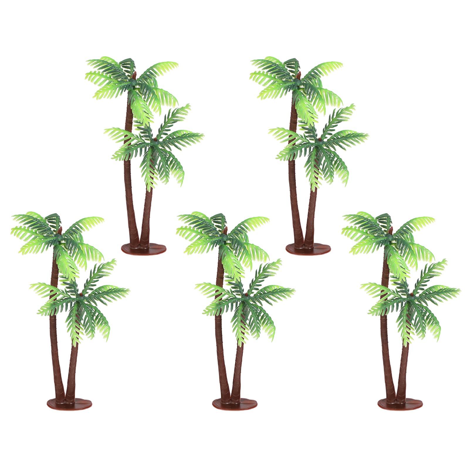 Miniature Coconuts Trees for Crafts, Green Artificial Coconut Tree Decoration Scale Scenery Miniature Figurines for Train Railway Scenery Architecture Landscape, Micro Landscape Sandbox, Cake