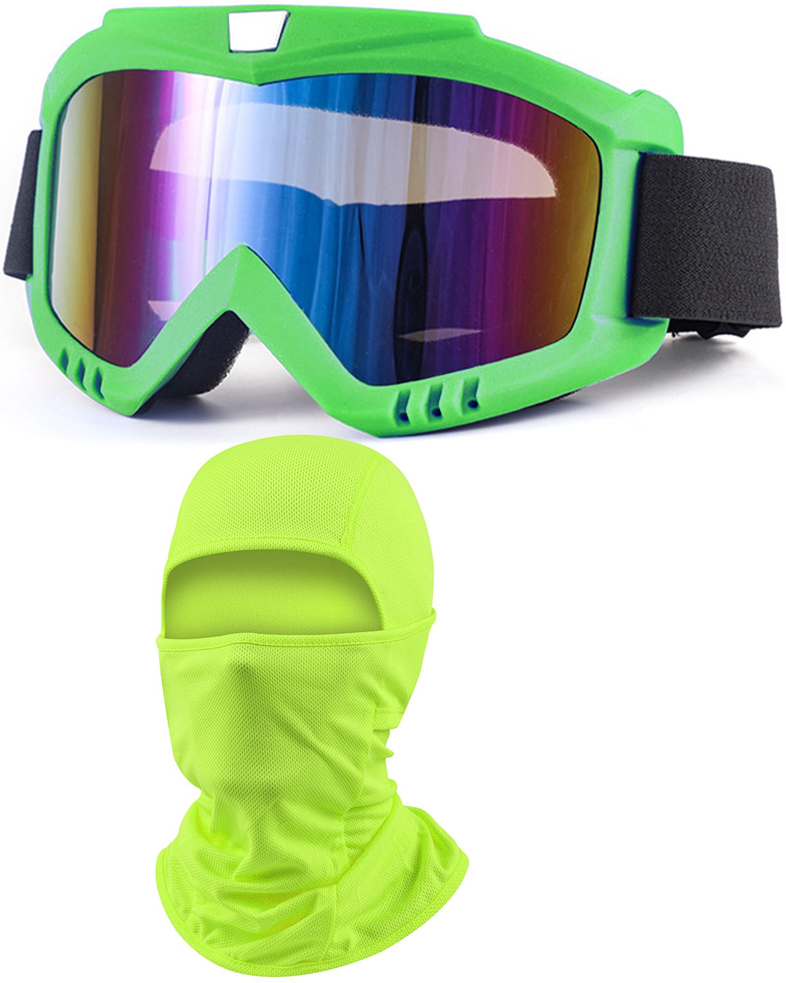 Dirt Bike Goggles with Balaclava Motorcycle ATV Riding Ski Motocross Windproof Dustproof Racing Glasses for Women Men