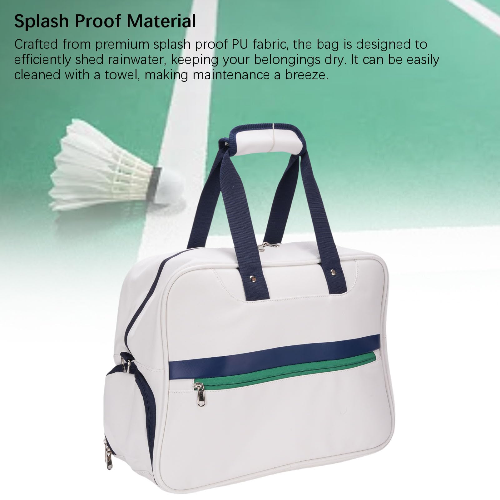 Cosiki Borsa da Tennis, Borse a Tracolla a Tracolla in PU a Prova di Spruzzi di Grande capacità con Scomparto per Scarpe e, Borsa Sportiva Portatile Leggera all'aperto per Donna Uomo