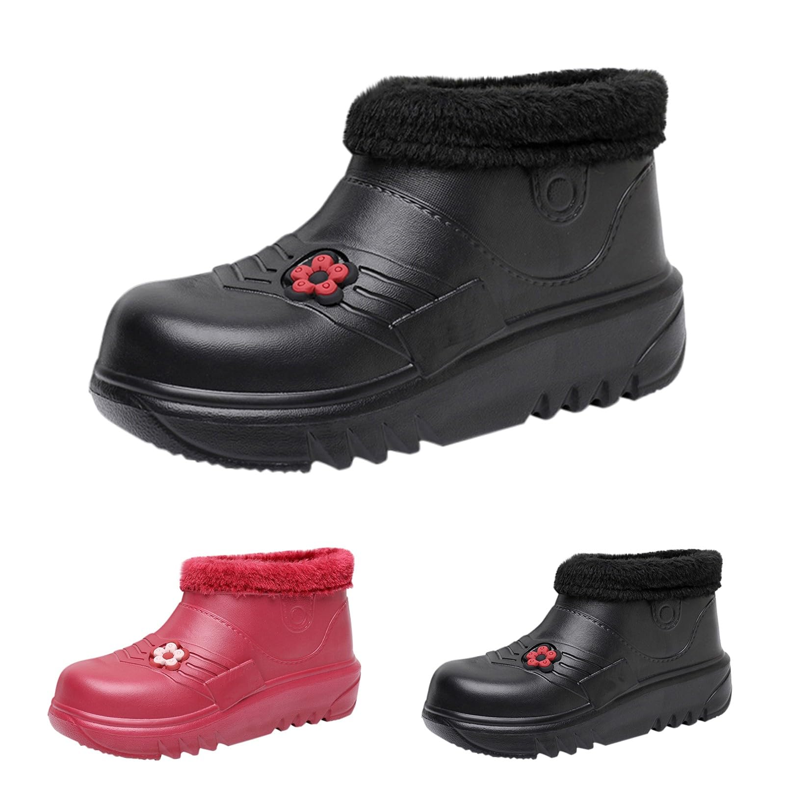 Snow Boots for Women Sheepskin-lined Winter Warm Waterproof Non Slip Shoes Ankle Outdoor Soft Walking Booties