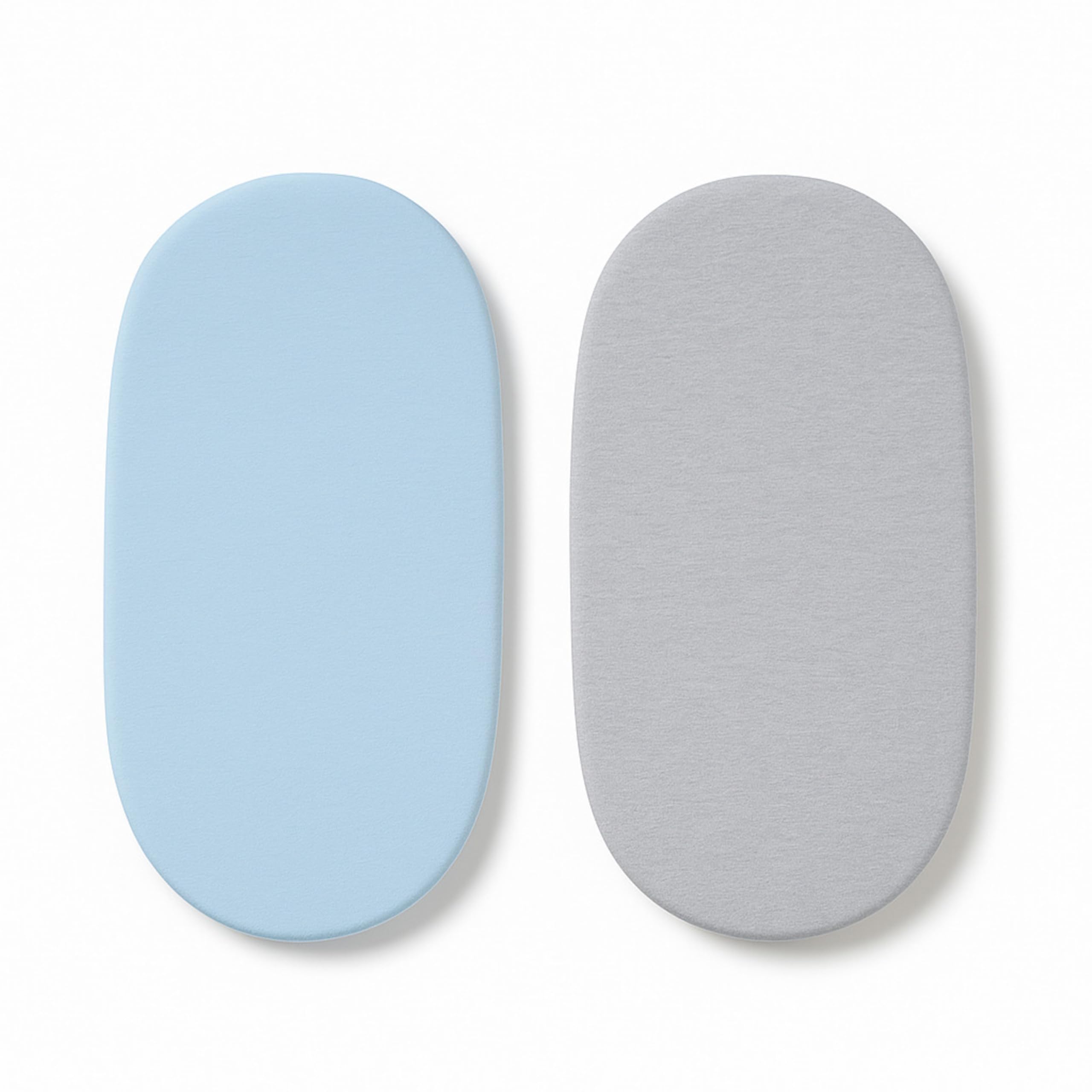 Dudu N Girlie Moses Basket Sheets 74x30cm – Blue & Grey, 2 Pack, 100% Jersey Cotton Fitted Bedding for Carrycots & Prams