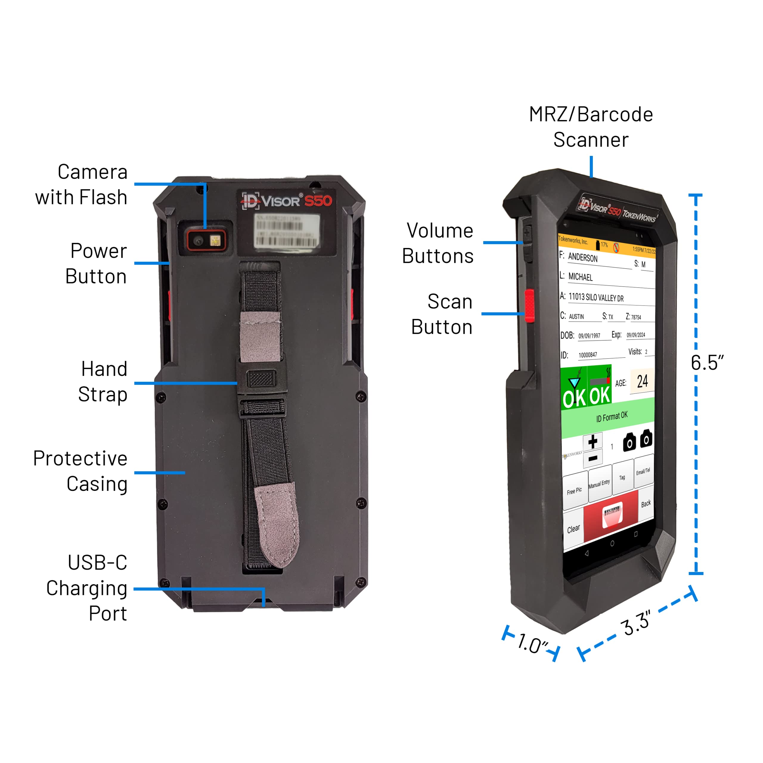 Amazon.com: IDVisor ID Scanner Dual Handheld Stand Bundle : Office