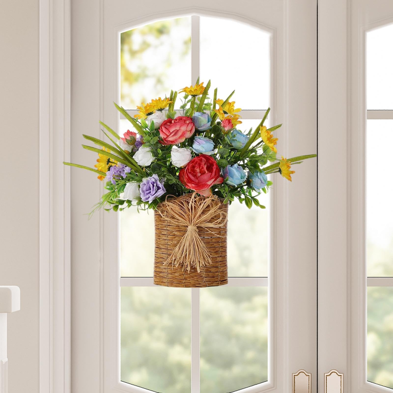 Baoblaze Panier de porte de porte couronne de couronne de porte pour porte d'entrée Ornement suspendu pour intérieur extérieur