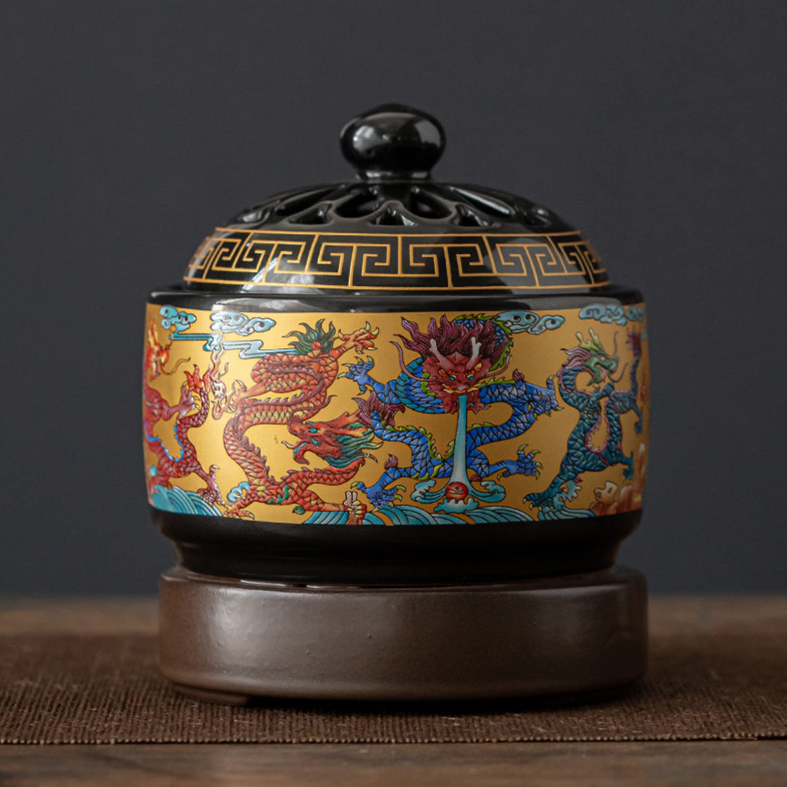 MIQXUAN Diffuseur d'Huiles Essentielles,Lampe aromatique brûleur d'encens chronométré Cire en céramique Fondre brûleur à Huile Essentielle Bureau à Domicile Salon brûleur à Huile Essentielle Cadeau