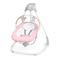 Vista 91 de Ingenuity 2-in-1 SimpleComfort Lightweight Compact 6-Speed Multi-Direction Baby Swing & Rocker, Vibrations & Nature Sounds, 0-9 Months 6-20 lbs