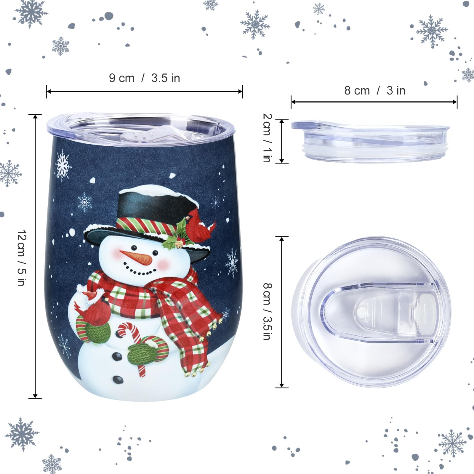 Tasse à Café Isotherme Avec Motif Bonhomme De Neige De Noël – Fuite, Couvercle à Poignée, Fond Antidérapant Pour Voiture, Café, Bureau, Usage Domestique