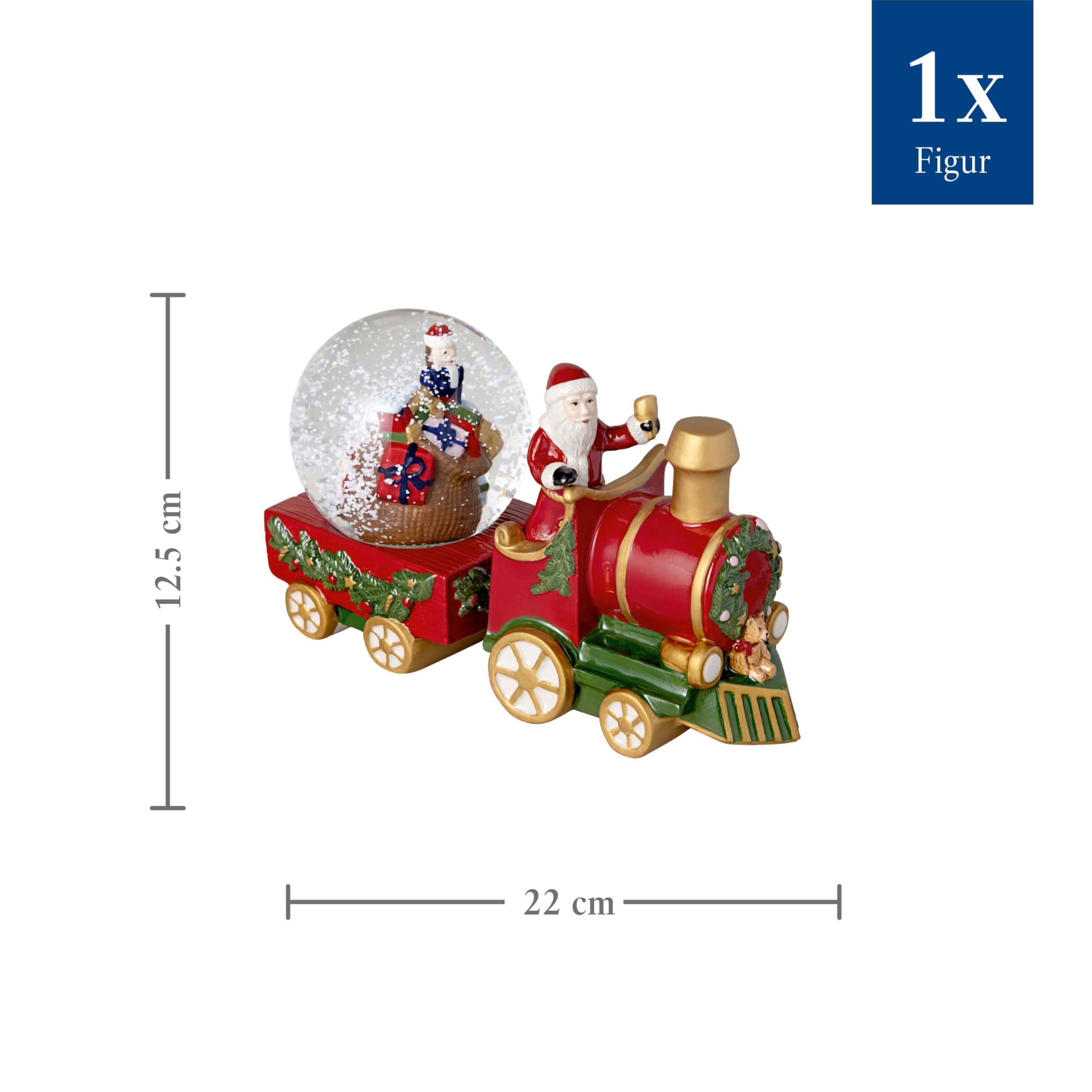 Villeroy & Boch – Christmas Toy's Schneekugel Zug Bunt, Weihnachtsdekorationen, Deko Weihnachten, Zug als Schneekugel, Schneekugelzug, Porzellan und Glas
