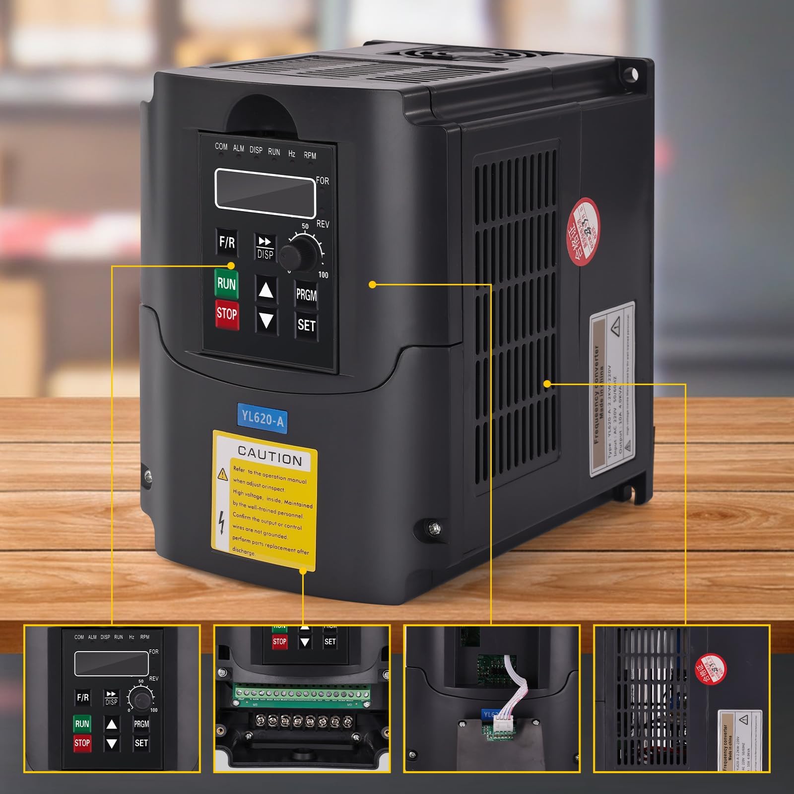 Yofuly VFD Frequenzumrichter Controller 220 V 2,2KW 3 PS Variable VFD Drehzahlregler Wechselstrommotor CNC VFD Umwandler für Motordrehzahlregelwelle YL-Serie (2,2KW, 220 V)
