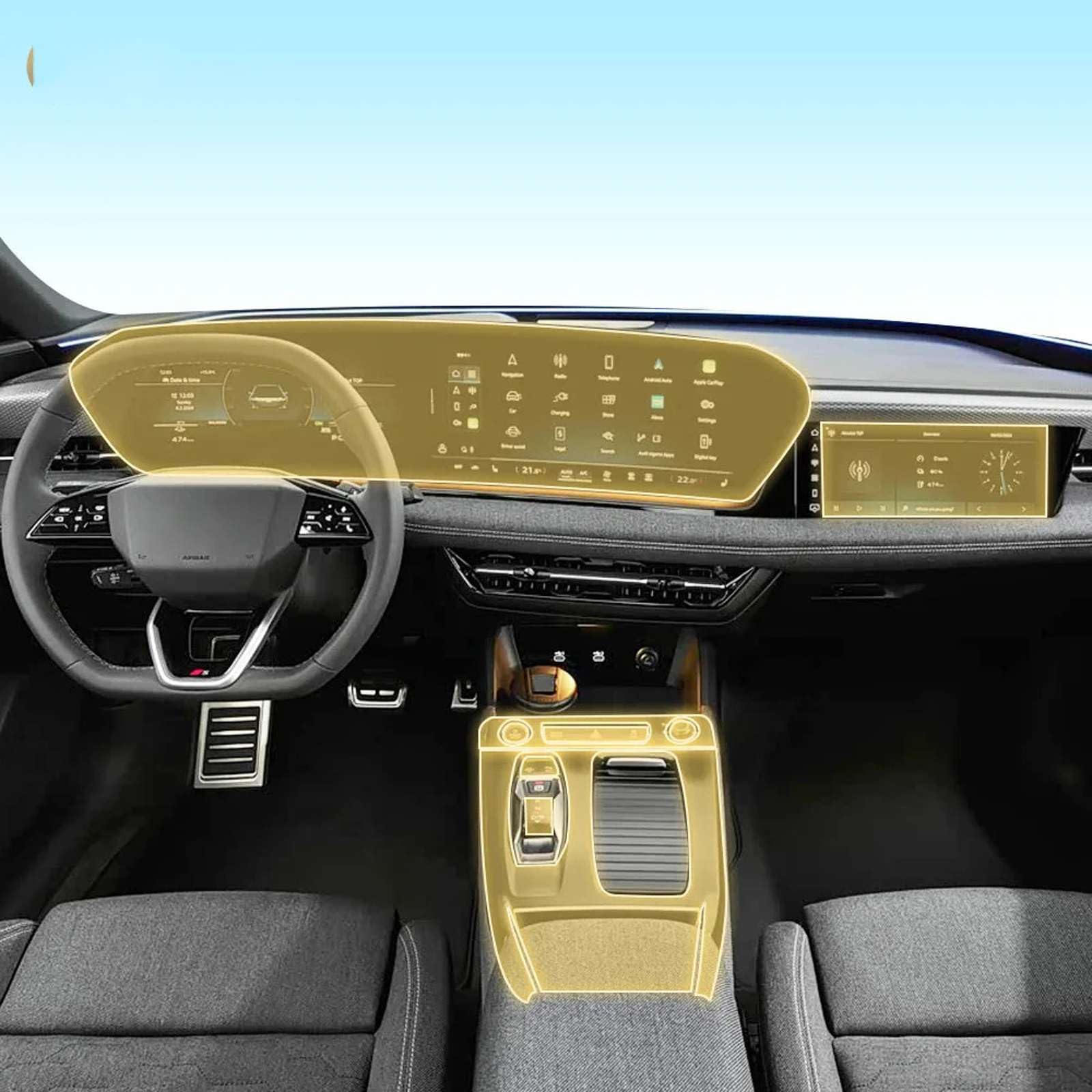 Wstępnie przycięta folia ochronna do wnętrza samochodu PPF, naprawa folii TPU, do Audi A6/S6/A6 e-tron 2025 (prawy ster)