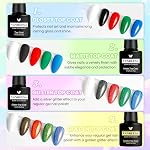 VANREESA 24 Pcs Pastel Gel Nail Polish Set -Spring Trendy Colors Gel Polish with Base Coat & 4 Effects of Top Coat Pink Orange Yellow Green Blue Purple Gel Polish Set Nail Kit Gifts for Women Girls
