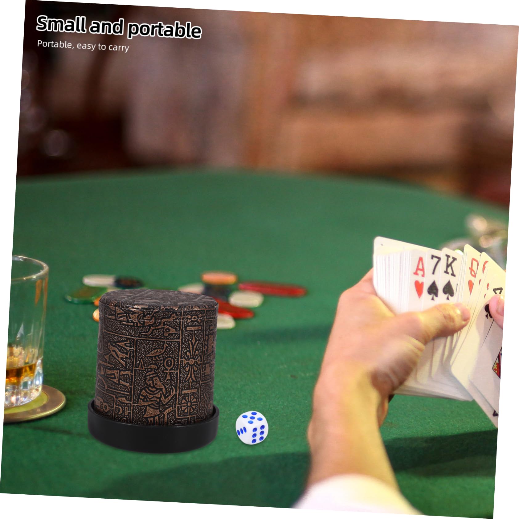 ibasenice 5sätze Würfelbecher Mit Würfeln Geräuschdämpfender Würfelbecher Aus Pu Für Tischspiele Barzubehör Und Rollenspiele Tragbar Und Leicht Für Drinnen Und Draußen