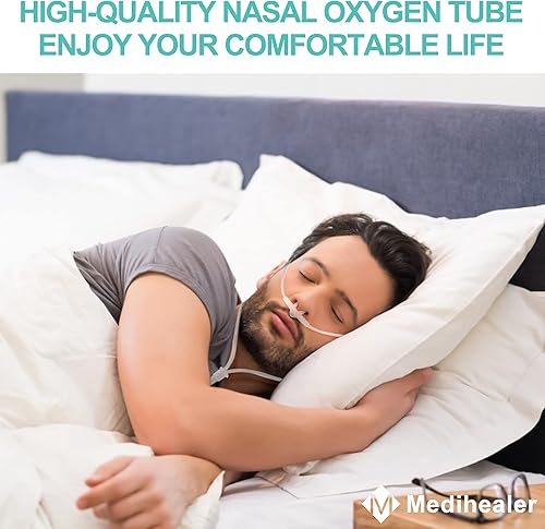 Miniatura 5 de 10 tubos de cánula nasal, incluye 5 tubos de cánula nasal de 6.5 pies para adultos y 5 conectores giratorios de tubo de oxígeno, suave al tacto y