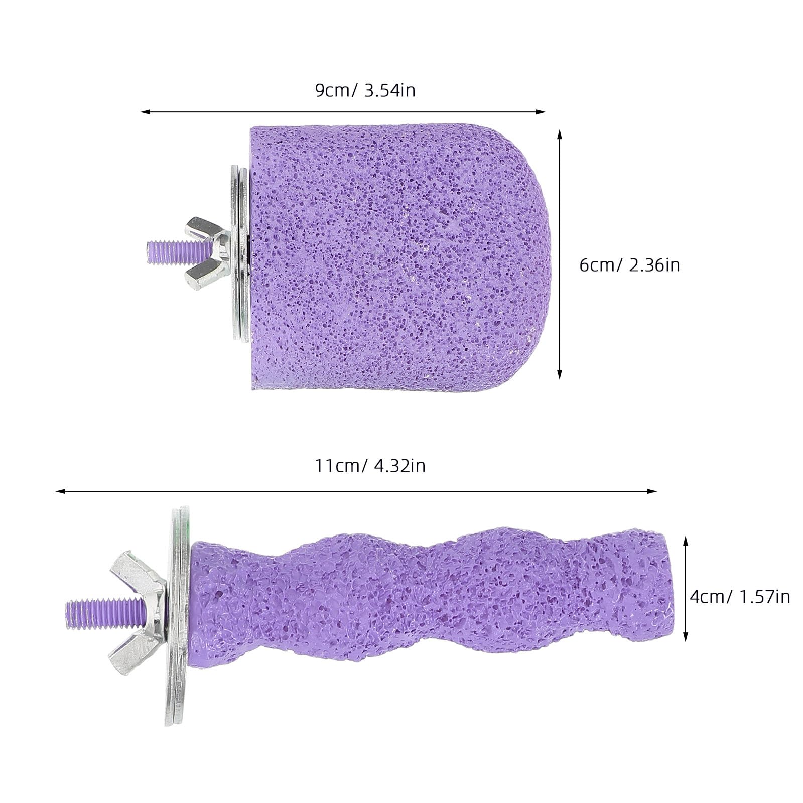 POPETPOP 4 Pièces Perchoirs pour Oiseaux Bâtons de Meulage Naturel pour Griffes de Canaris Perruches et Conures Surface Antidérapante pour Cage Accessoires pour Soins des Ongles