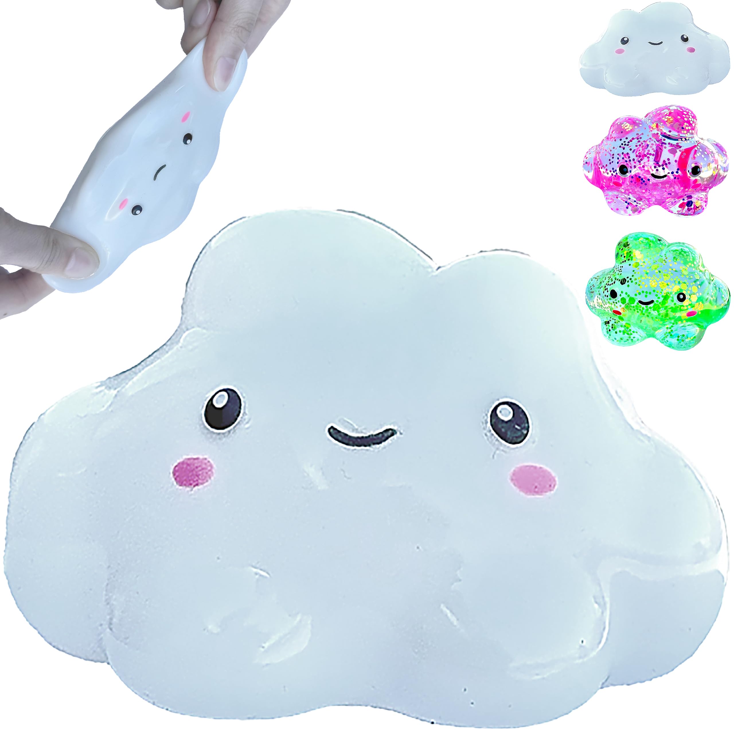 Kiedle Premium Cloud Stress Ball, Odor-Free Slow Rise, Non-Toxic, US-Family Owned, Cute Sensory Squishy Fidget Toy, Easy to Clean, Durable, Gift-Ready, Children Safety Certificate & ASTM Certified 3+