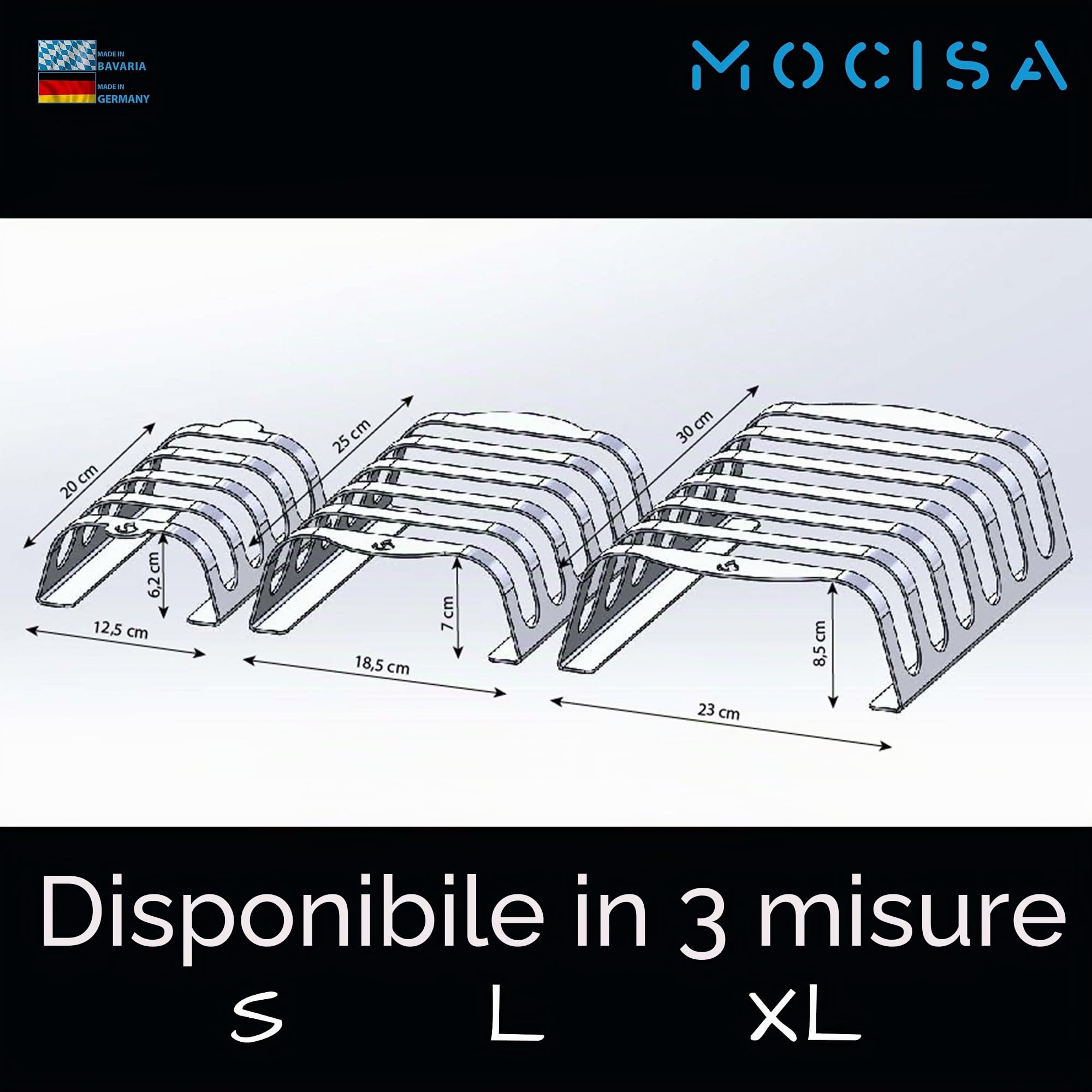 Rib-Rack | Supporto a coste con manici, strumento professionale per grigliare a coste | in acciaio inox | per alimenti | prodotto in Baviera | per snack succosi e deliziosi
