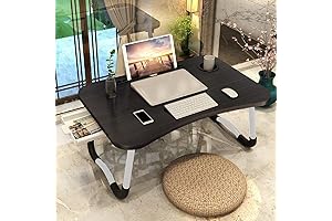 Multifunctional Foldable Bed Desk, Laptop Bed Tray Table with Storage Drawer and Cup Holder