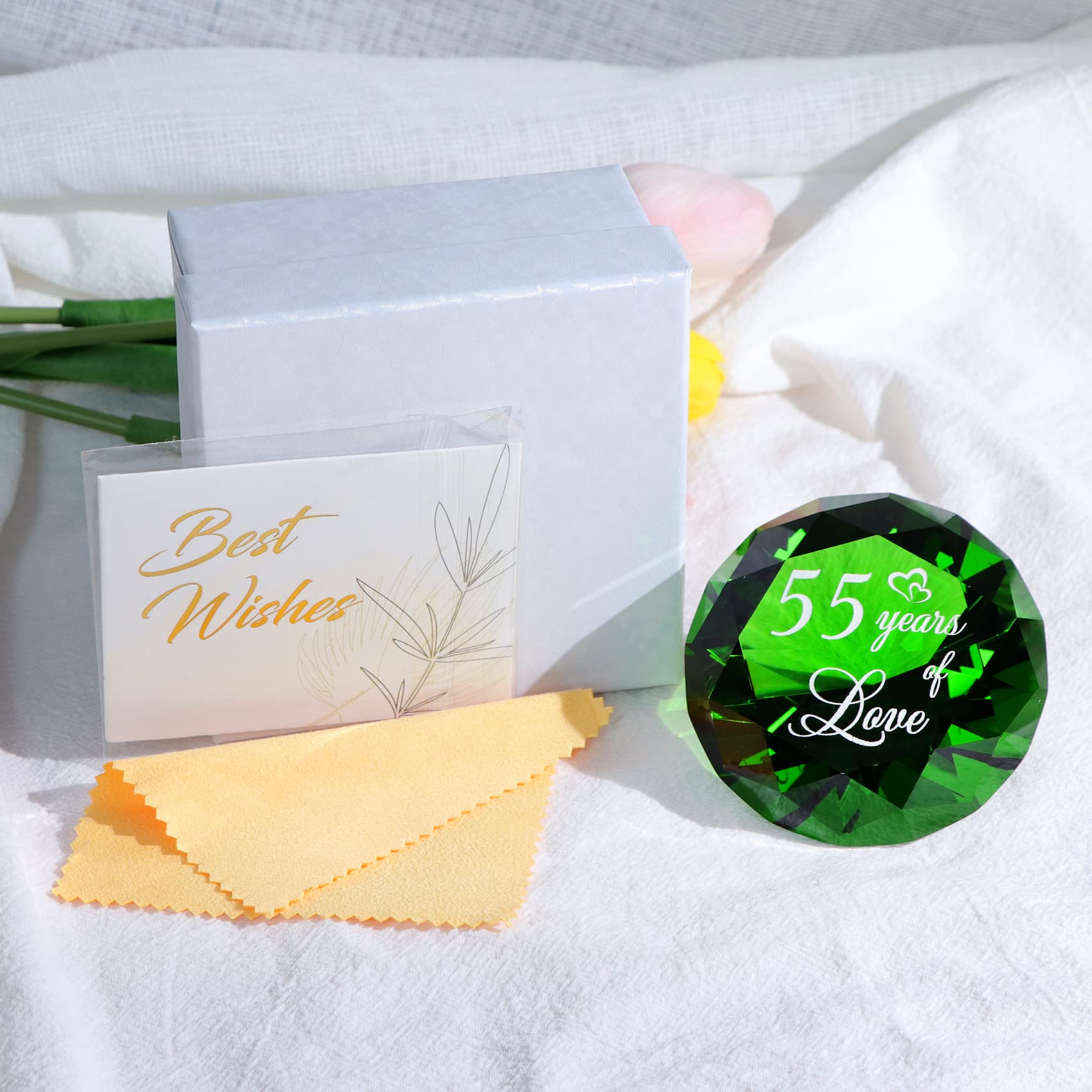 YWHL 55e huwelijksverjaardag decoratie, smaragdgroene huwelijksgeschenken voor ouders, liefde cadeau voor haar hem, smaragdgroen aandenken