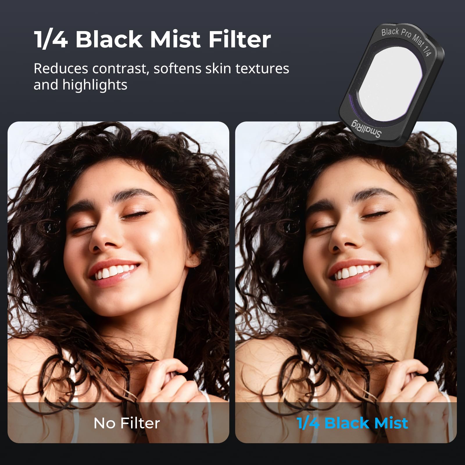 SMALLRIG Magnetisches ND- & CPL- & Effektfilter-Set für DJI Osmo Pocket 4/3-3er-Pack CPL, 1/4 Black Diffusion, verstellbare ND2-32 Filterzubehör, HD-Optisches Glas, mehrschichtig beschichtet - 5832