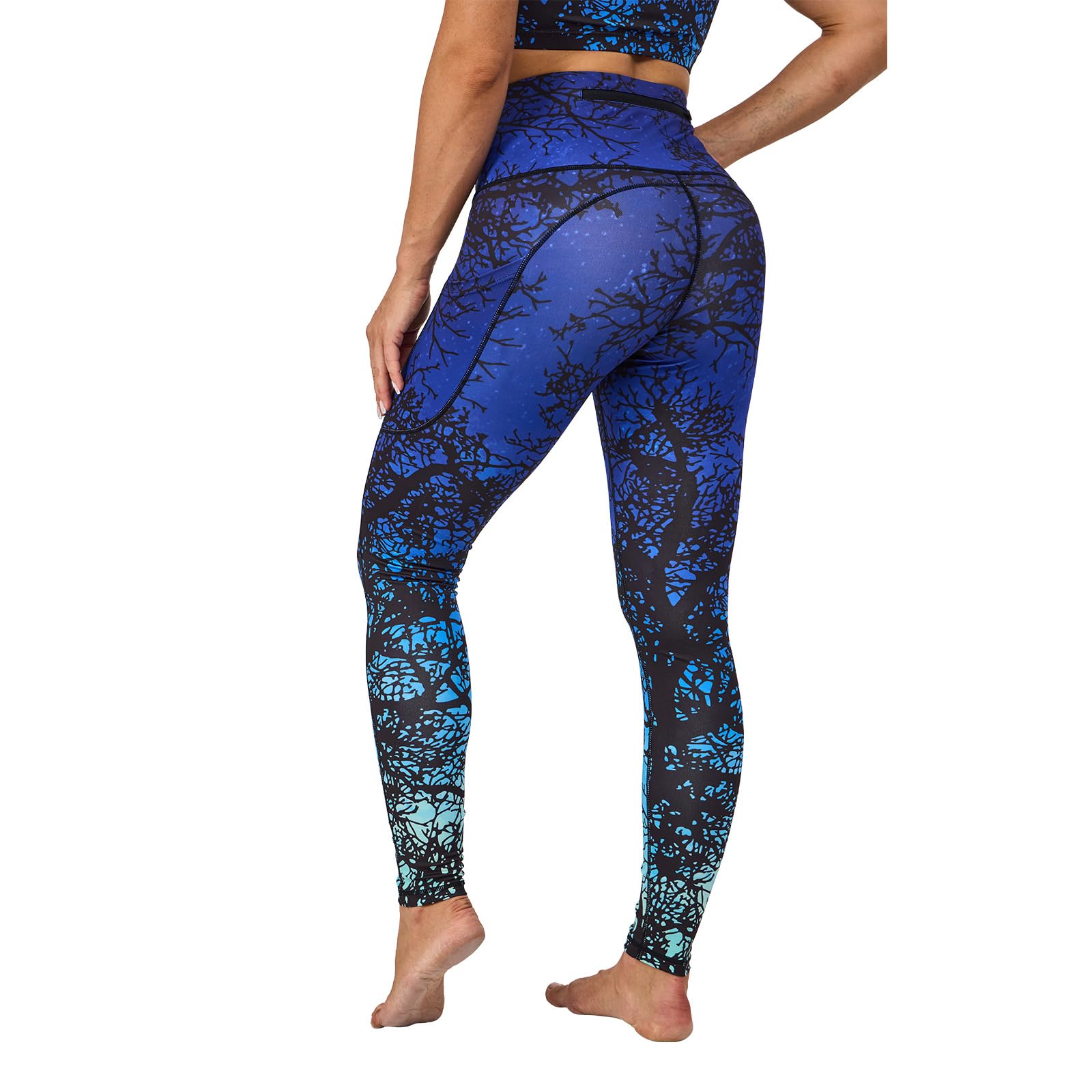 UIUO-UIPEU Leggings a vita alta da donna per controllo della pancia pantaloni da yoga con tasche per allenamento a compressione 7/8 leggings