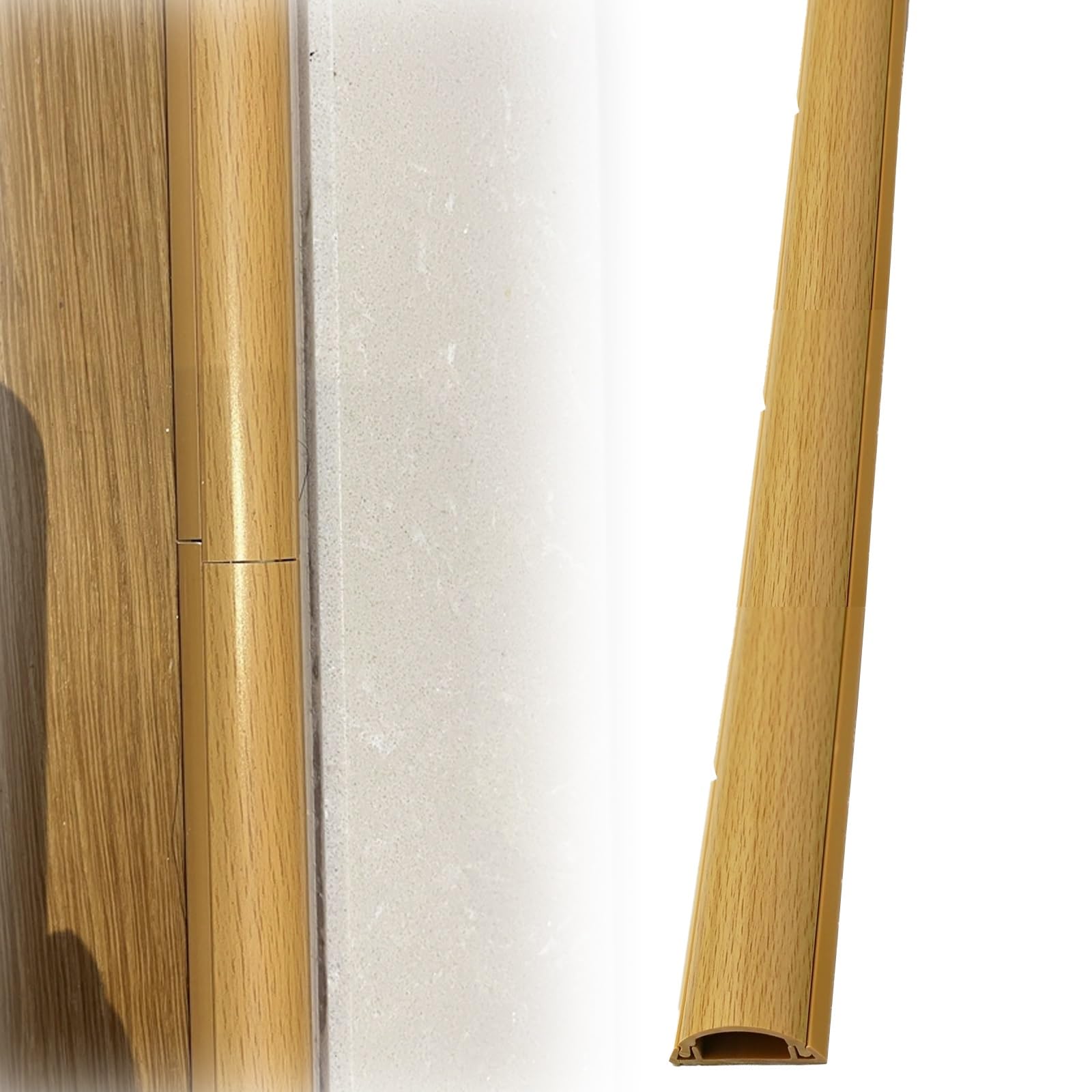 Passacavi Canaline Portacavi in ​​PVC Effetto Legno per Pavimenti E Pareti, Facili da Installare per Case, Uffici E Appartamenti(Model A,L-200cm/78.7in)
