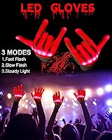 Vista 19 de Sumind Máscara LED de Halloween, esqueleto LED aterrador, hacker de purga que brilla en la oscuridad, para fiesta de disfraces de Halloween (azul)