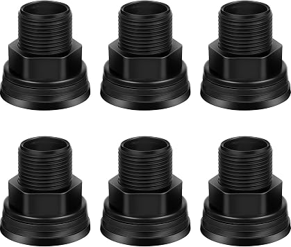 6 Pcs Double Threaded Bulkhead Water Tank Connector PVC Bulkhead Fitting 3/4 Inch Male 1/2 Inch Female for Rain Barrels, Aquariums, Water Tanks, Tubs, Pools, Spigot