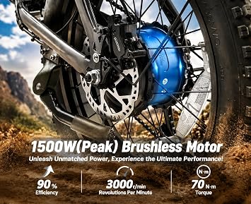 HAPPYRUN G50 Electric Bike for Adults,Peak 1500W,48V Power EBike,68+ Miles