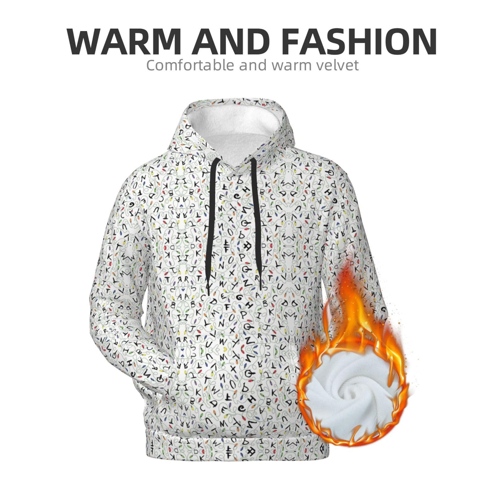 Męska bluza z kapturem z nadrukiem w paski, swobodny nadruk graficzny sweter z kapturem koszule z kieszenią
