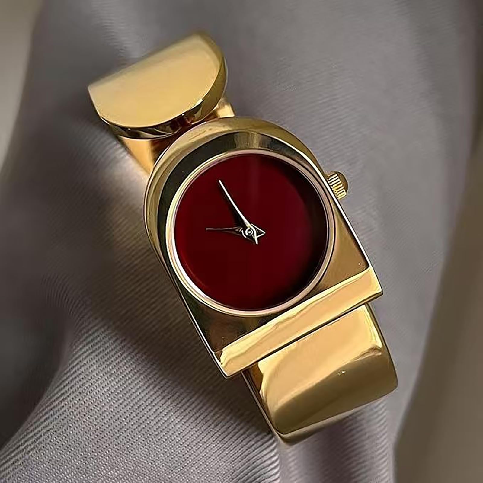 Orologio Da Donna Con Bracciale Rigido Al Quarzo, Orologio Da Polso Per Donna, Design Con Bracciale Rigido In Metallo, Adatto a Polsi Fino a 19 Cm, Cinturino Non Regolabile, Per Varie Occasioni