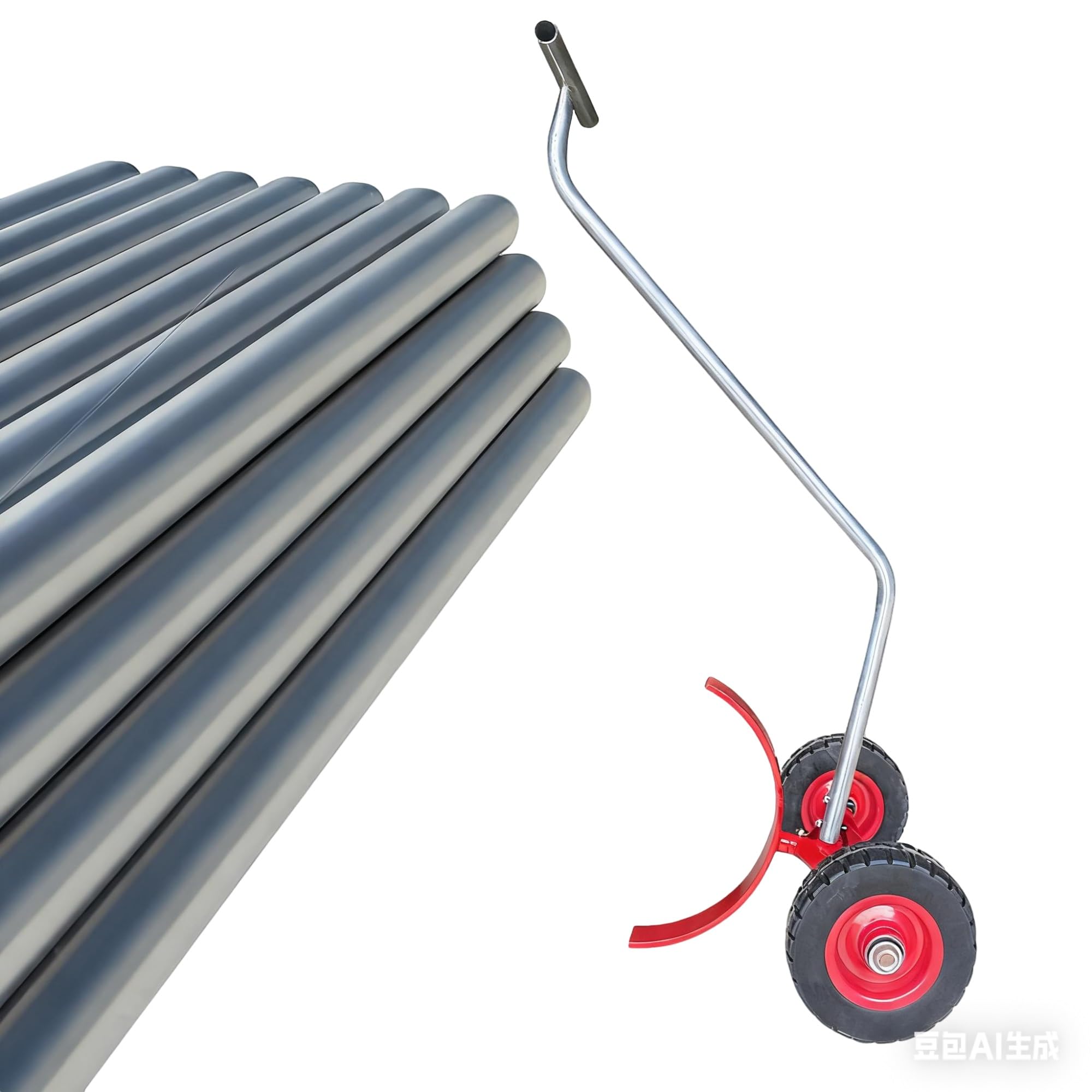 Carro de Paneles Carros Para Mover Tuberías, Carro Transportador De Tuberías Con Ruedas Y Asa Ergonómica, Capacidad De Carga De 800/1000 Kg.(28cm(11in))