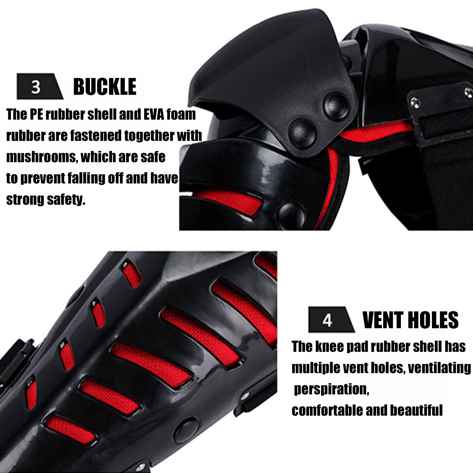 Protege Genoux Moto, Genouillères Moto Unisexe Réglable Design Ergonomique Anti-Crash Protection Antidérapante Protège -Tibias Pour Moto vtt, Equipement ​Moto Cross Pour Tout-Terrain Ski Patinage