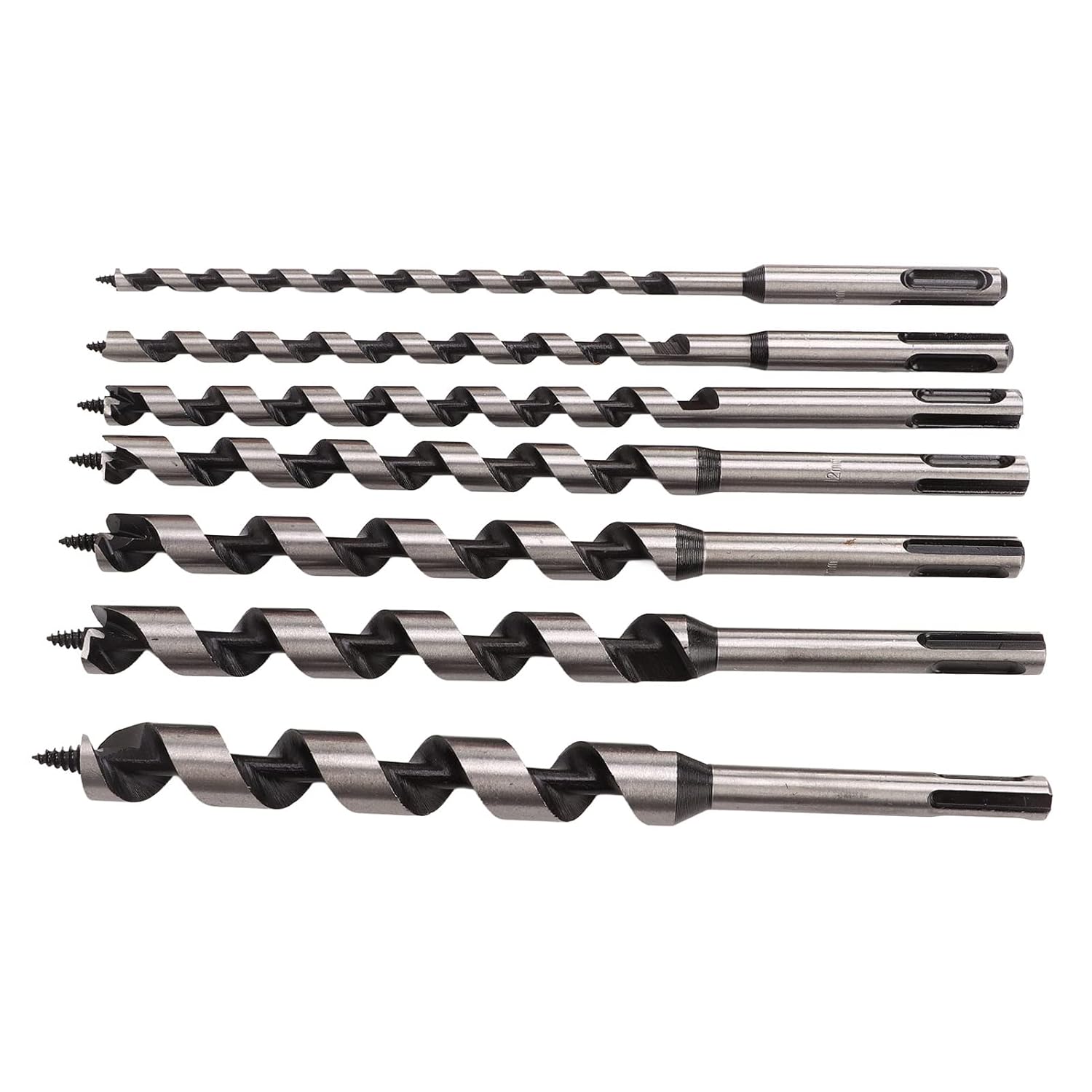 Hex Shank Auger Drill Bits, Auger Bit Set Silver 7Pcs Lengthened for