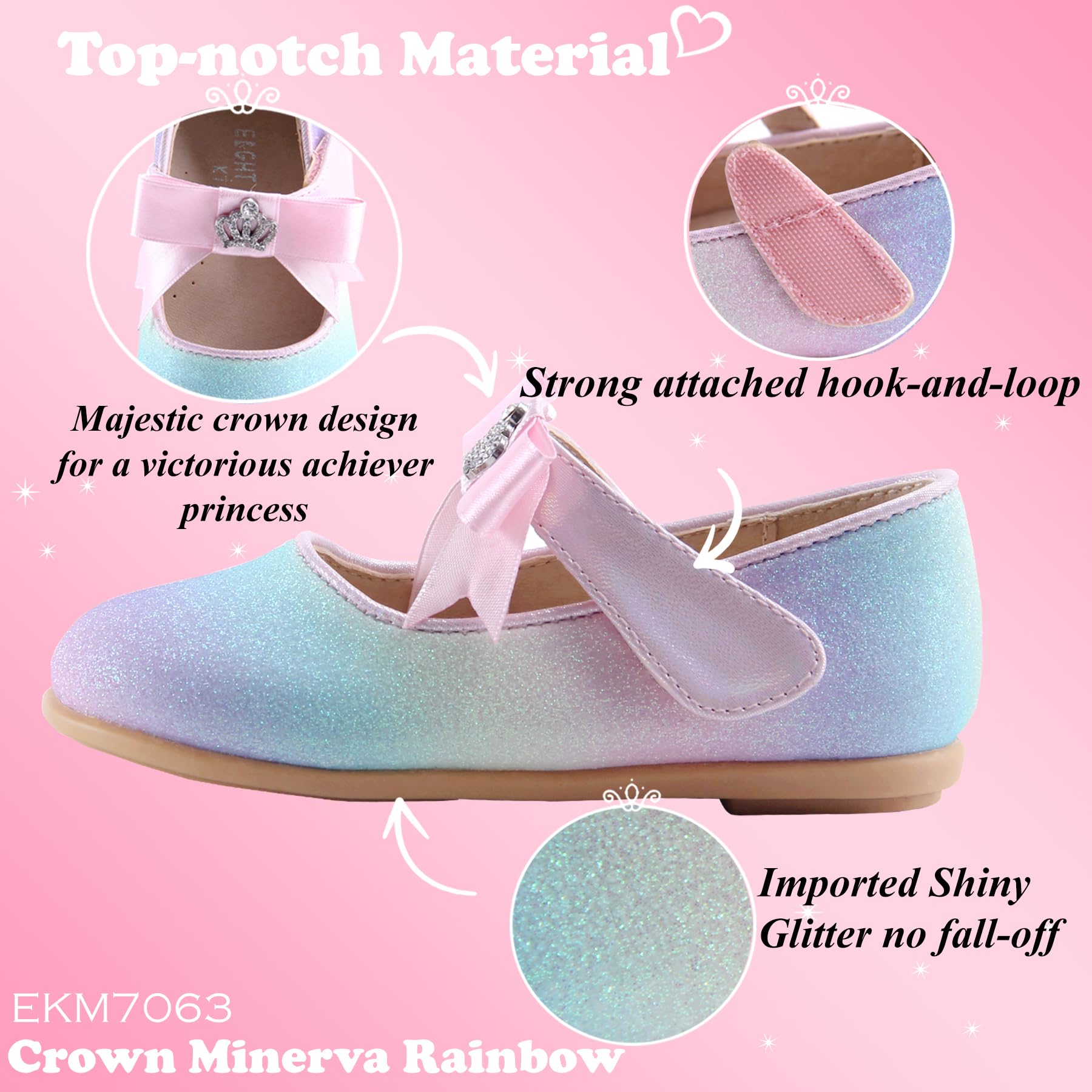 EIGHT KM EKM7063 Filles en Bas âge Chaussures habillées Chaussure Mary Jane Flats Princesse Chaussures De Mariage Ballerines