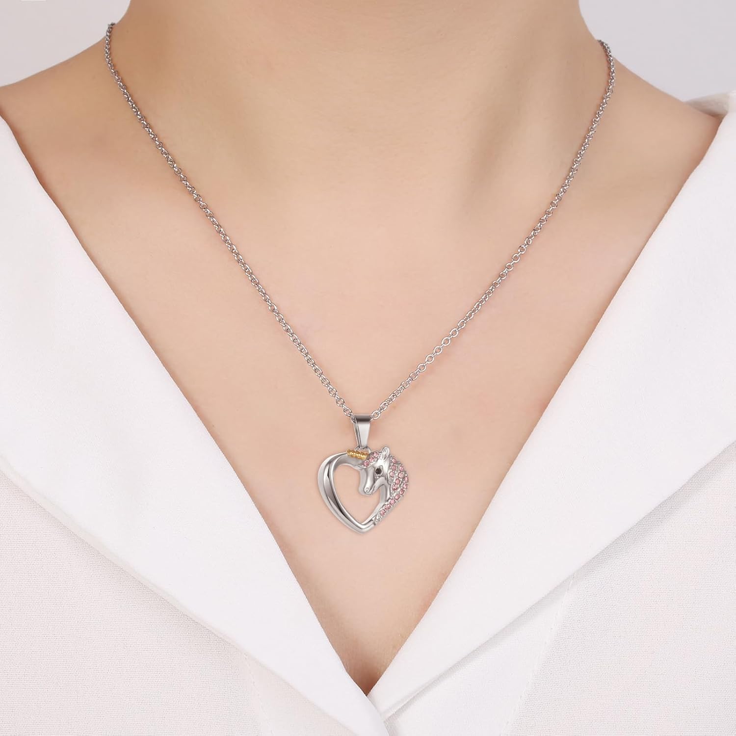 Unicorn Urn Necklace For Human Ashes Of Loved Ones Stainless Steel Cremation Keepsake Jewelry For Kids Women Memorial Pendant Holder - Image 2