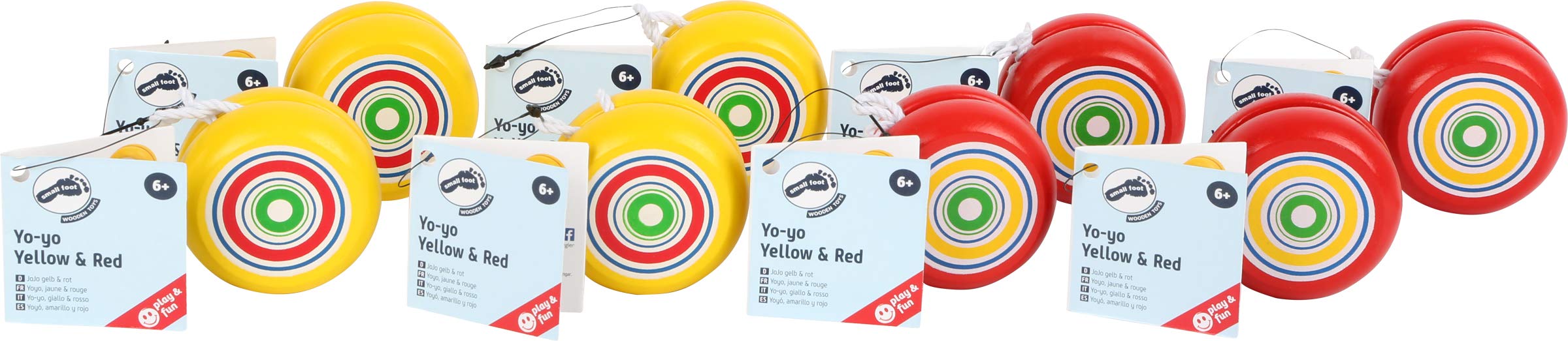 Small Foot by Legler Yo, Giallo & Rosso, Colore Giallo e Rosso, Set da 8, Art.2935