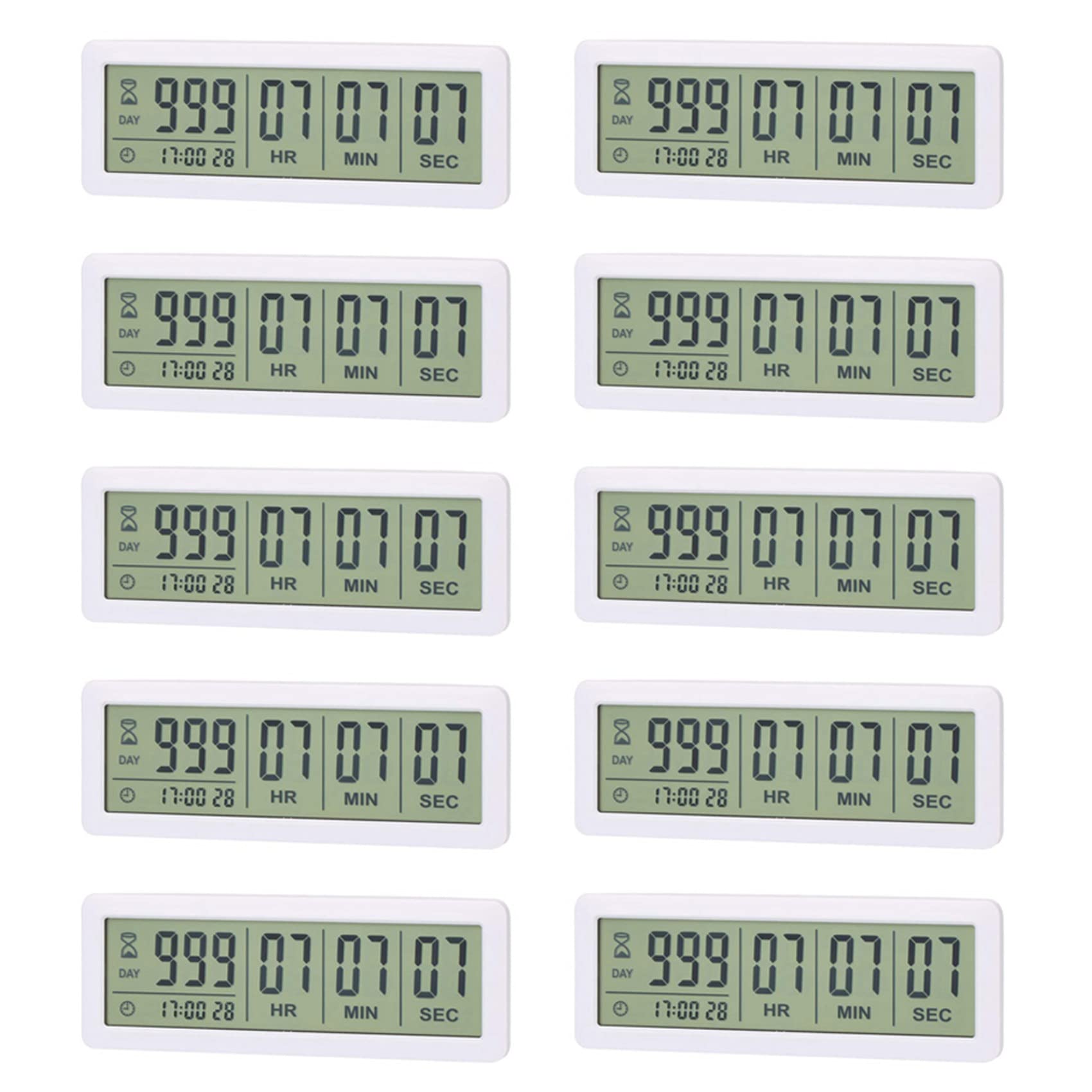 Hndhbfgrt 10X Big Digital Countdown Days Timer Clock - 999 Days Count Down Clock Timer for Graduation Lab Kitchen (White)