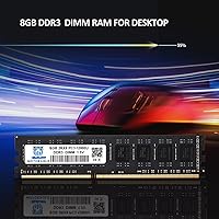 Vista 4 de Motoeagle - Módulo de memoria RAM de escritorio de 8 GB DDR3 1600 MHz PC3-12800U-11, 1,5 V, sin ECC, sin búfer, 2Rx8, doble rango, 240 pines