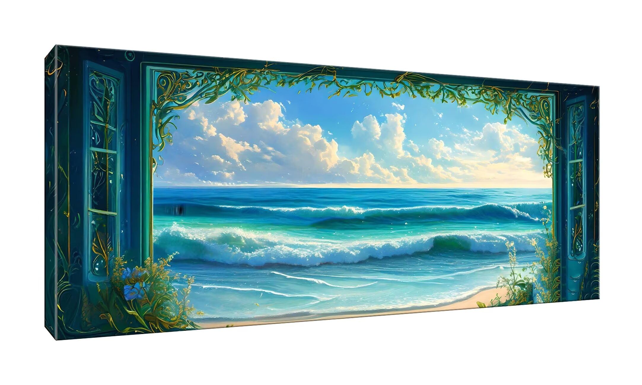 Whoonng Kit Paint By Numbers Per Adulti – Paesaggio 60x120 Cm, Tela Colorata, Pennelli Professionali E Colori Acrilici, Fai Da Te Creativo