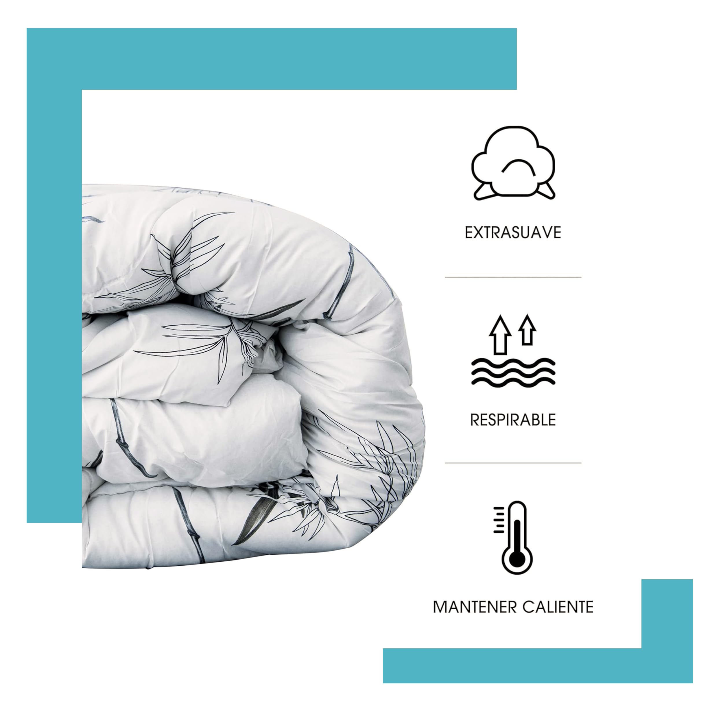 Edredón Nórdico 220x220cm – Microfibra Suave y Ligera, Relleno 280g/m², Cálido para Invierno, Cama 135 - Ramas