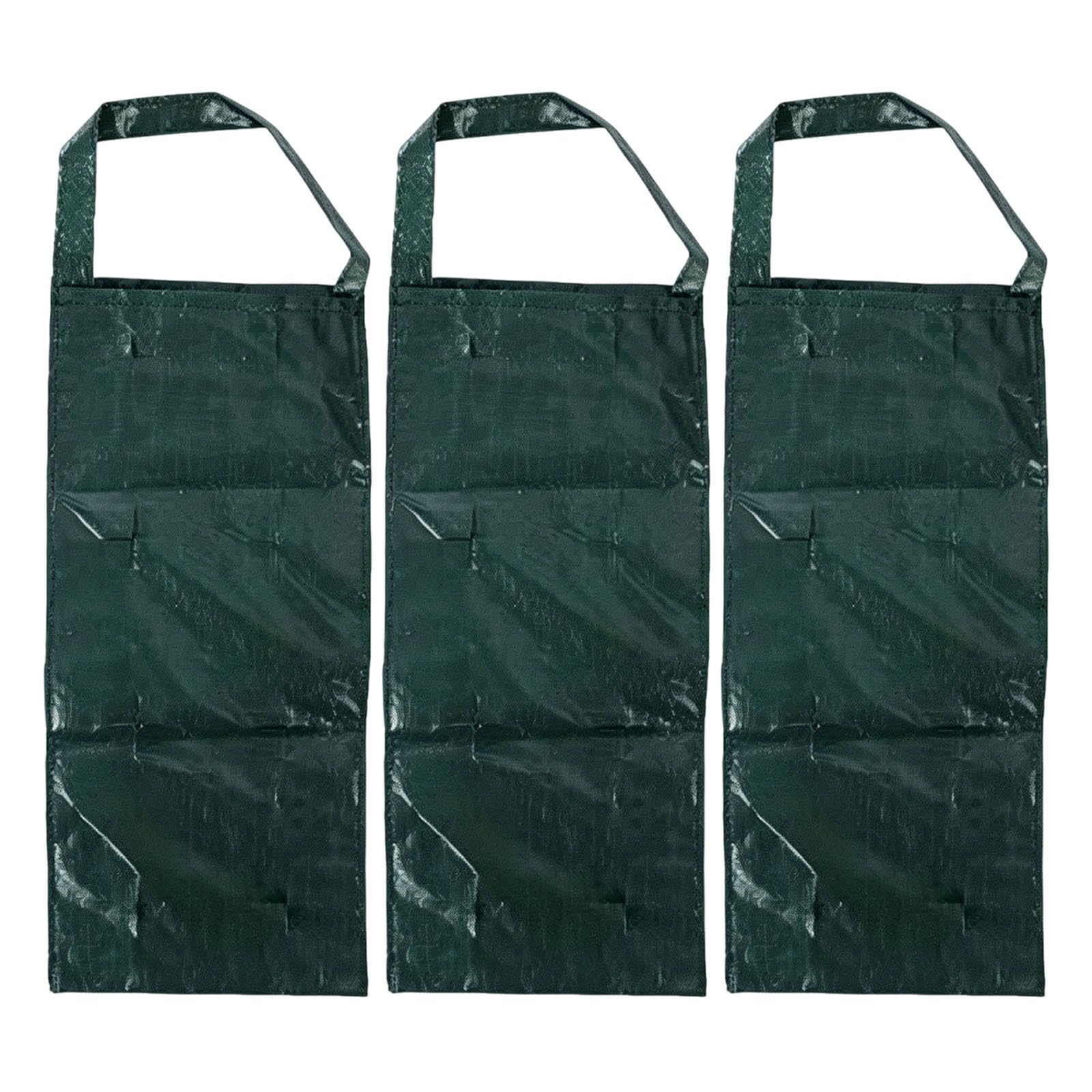3Pcs Hanging Strawberry Planter | Upside Down Hanging Planter For Strawberries | Durable Thickened Aeration Fabric Grow Bags | Garden Wall Vegetable Planters With Planting Holes And Reinforced Handles