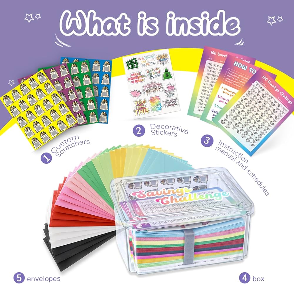100-envelopes-money-saving-challenge-box-save-5050-dollars-in-100-days-envelopes-organizer-challenge-with-diy-box-tiktok-money-saving-100-envelopes-for-cash-challenge-money-gift-idea-rainbow for Free Printable 100 Envelope Challenge 5050 100 Envelopes Money Saving Challenge Box, Save 5050 Dollars in 100 Days Envelopes & Organizer Challenge with DIY Box, Tiktok Money Saving 100 Envelopes for Cash Challenge, Money Gift Idea (Rainbow) : for Free Printable 100 Envelope Challenge 5050