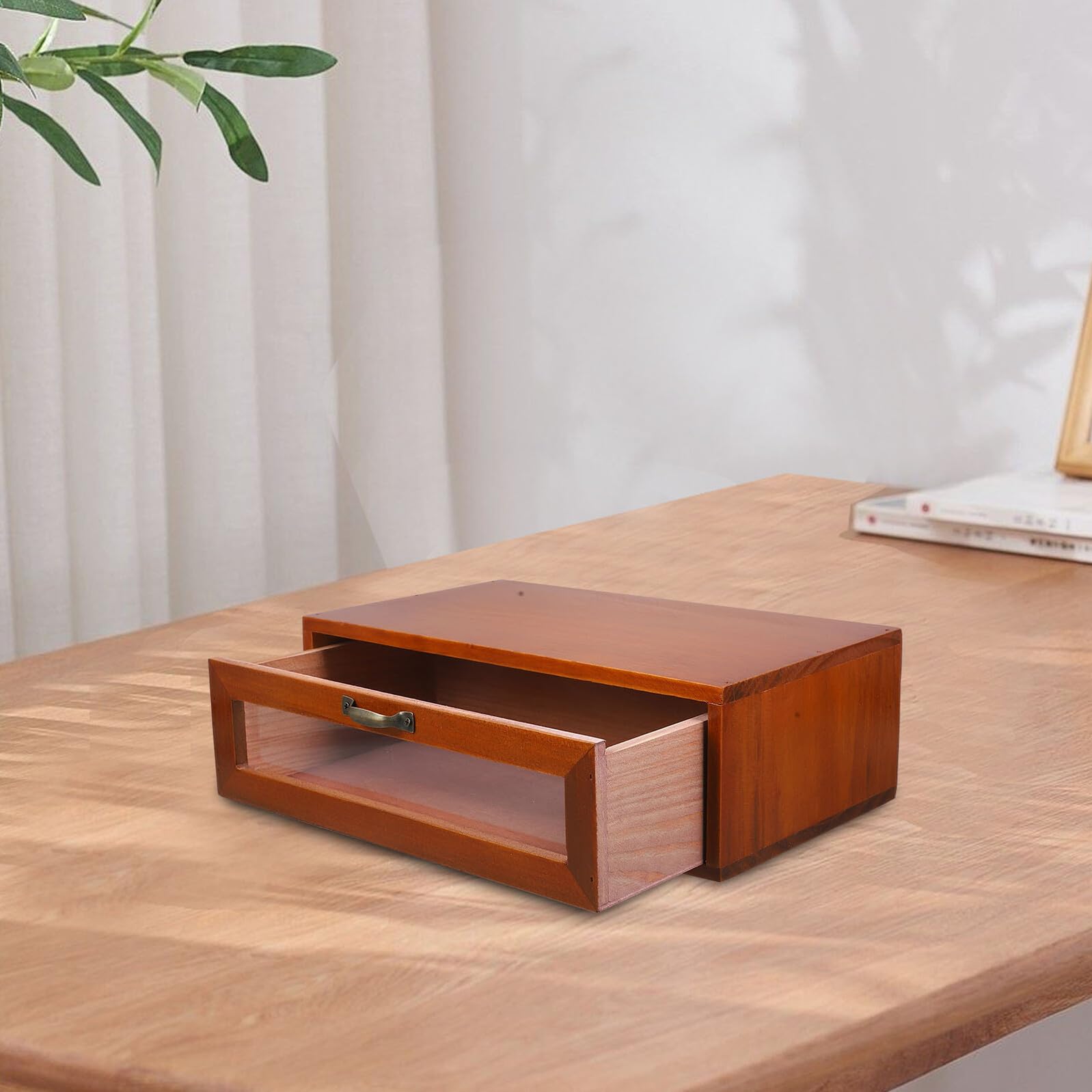 DOITOOL Vintage Braun Organizer mit Schublade Schreibtisch