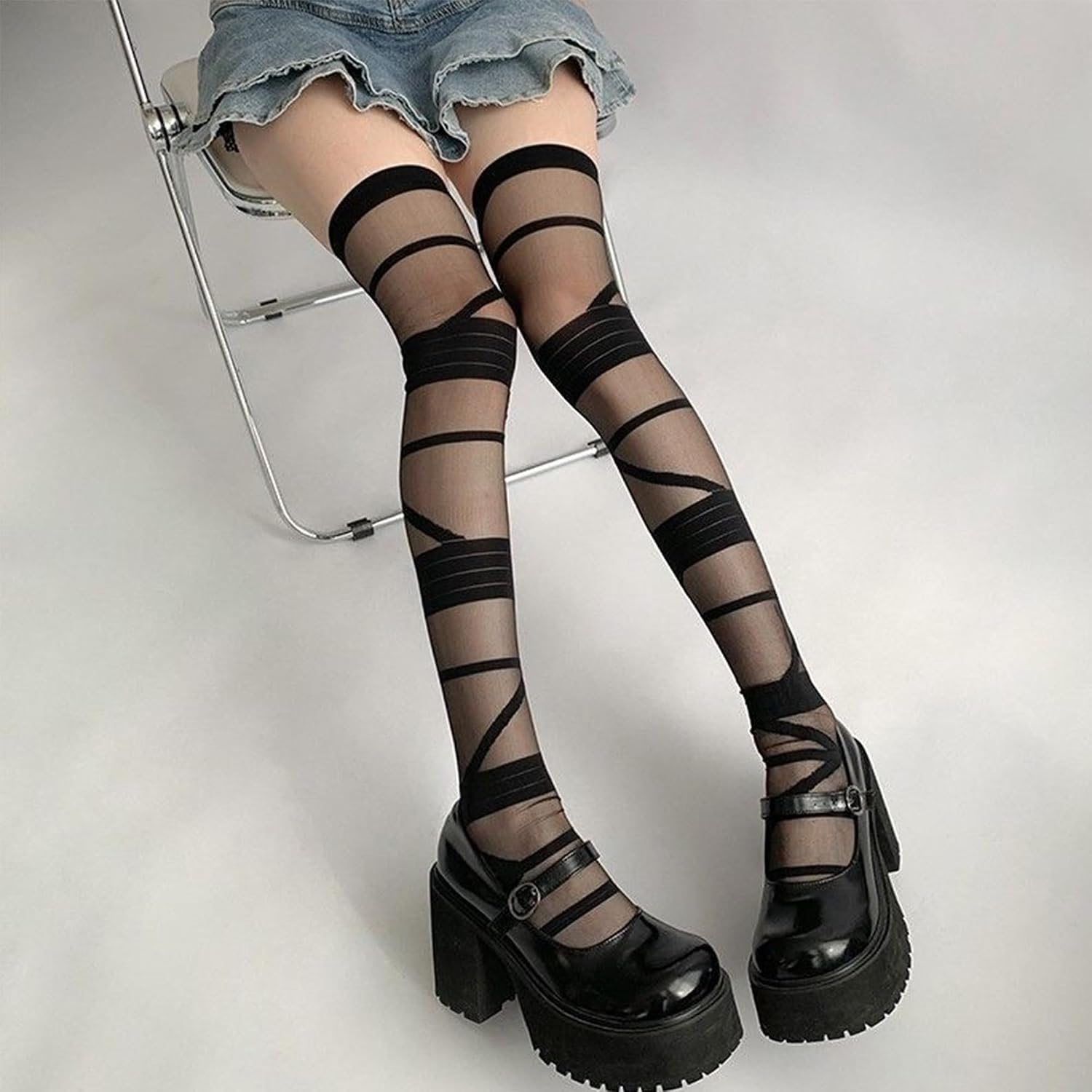 Benefeet Sox Women Thigh High Stockings Girls Cute Sheer Lace Stockings