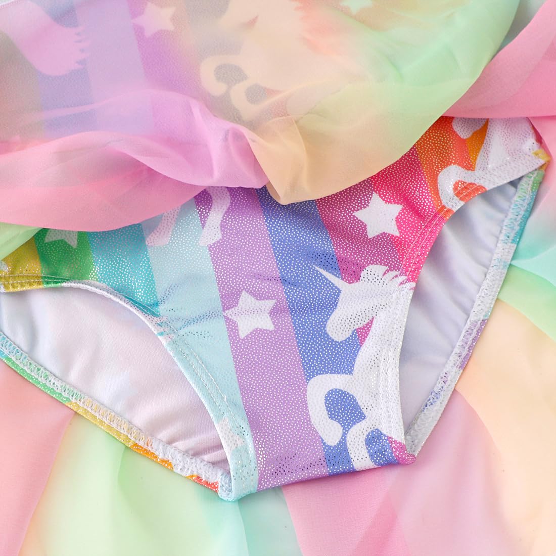 EQSJIU Leotardo de ballet con falda tutú para niñas, danza, gimnasia, niños pequeños, vestido de fiesta de copo de nieve brillante